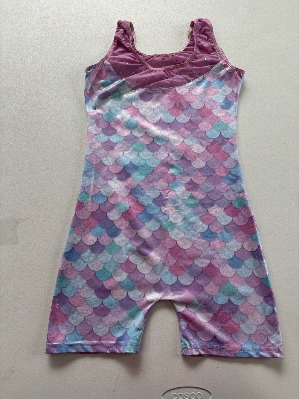 Girls Mermaid-Scale Dance Unitard - Pink & Purple